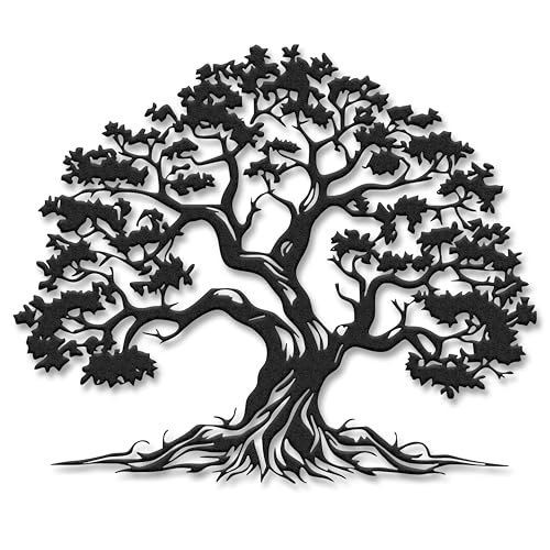 Metal Tree Wall Art - Hanwares Tree of Life Wall Art,Metal Tree Wall Decor in Matte Black,Nature-Inspired Tree of Life…