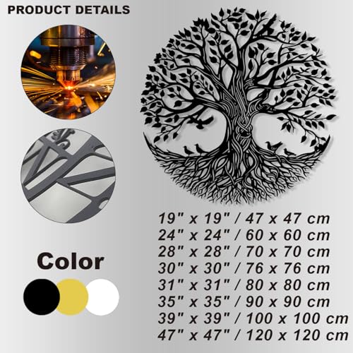 Metal Tree Wall Art - Hanwares Tree of Life Metal Wall Art, Metal Tree of Life Wall Decor, Family Tree Wall Art for…
