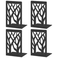 Modern Metal Bookends - Hanwares 4-Piece Modern Metal Bookends for Shelves, Black Tree Book Ends for Books, Decorative…