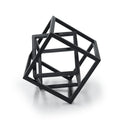 Hanwares Small Geometric Sculpture, Metal Cube Decorative Ornaments Modern Home Decor Accent