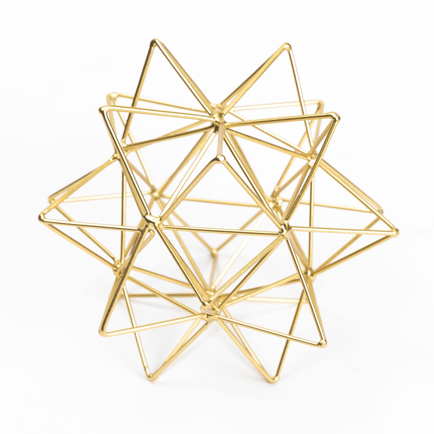 Metal Geometric Table Top Decor, 3D Metal Geometric Sculpture, Gold Abstract Sculpture for Home Decor, Table Art Decorations for Home, Living Room, Office, Bedroom