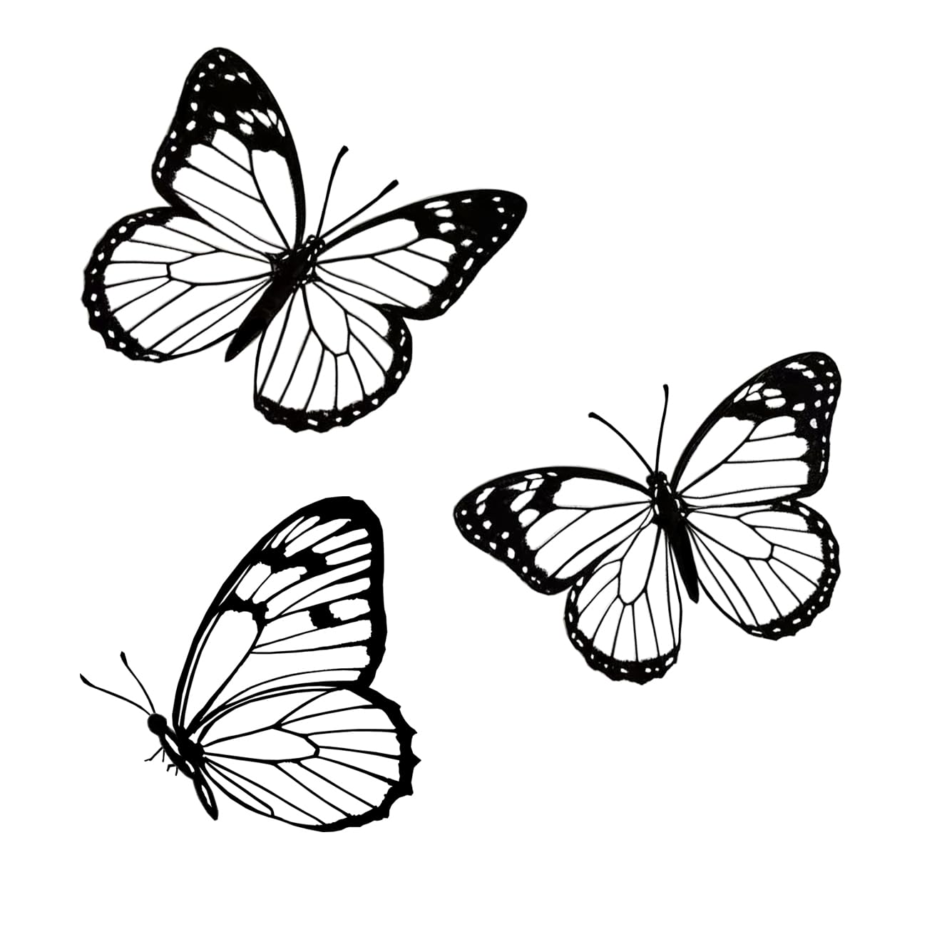 Hanwares Black Metal Butterfly Wall Decor, 3-Piece Iron Butterfly Wall Art for Home Decor, Minimalist Elegant Wall Hangings for Living Room, Bedroom, Bathroom, Garden, Outdoor & Indoor Use