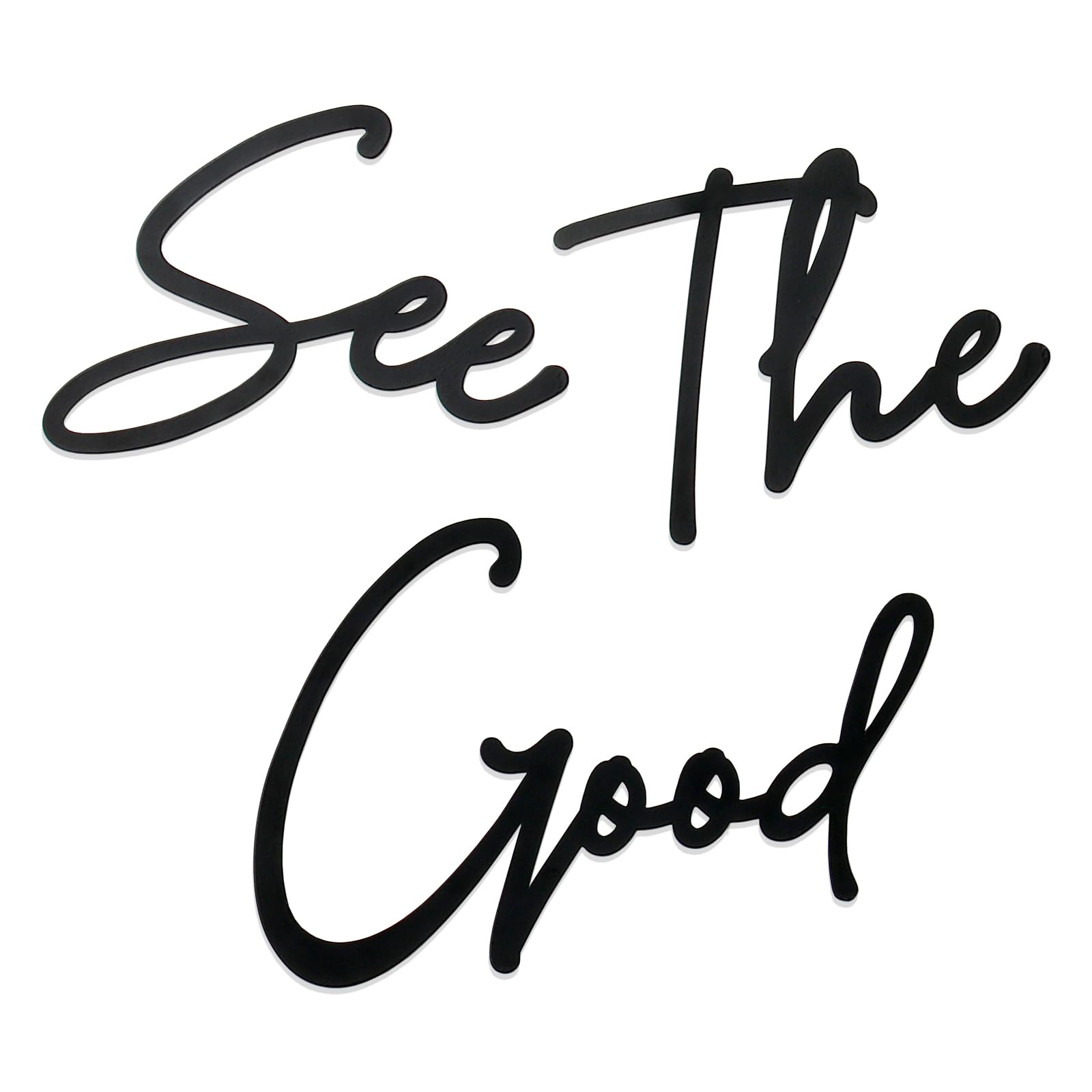 Hanwares See The Good Metal Wall Art - Large Living Room Wall Decor - Black Modern Signs