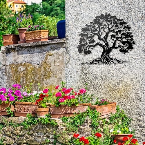 Metal Tree Wall Art - Hanwares Tree of Life Wall Art,Metal Tree Wall Decor in Matte Black,Nature-Inspired Tree of Life…