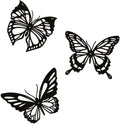 Hanwares Metal Butterfly Wall Decor 3pcs Black Metal Butterfly Wall Decoration, Versatile Wall Decoration for Living Room, Bedroom and Bathroom - Large Size 3 (1Pack (3pcs))