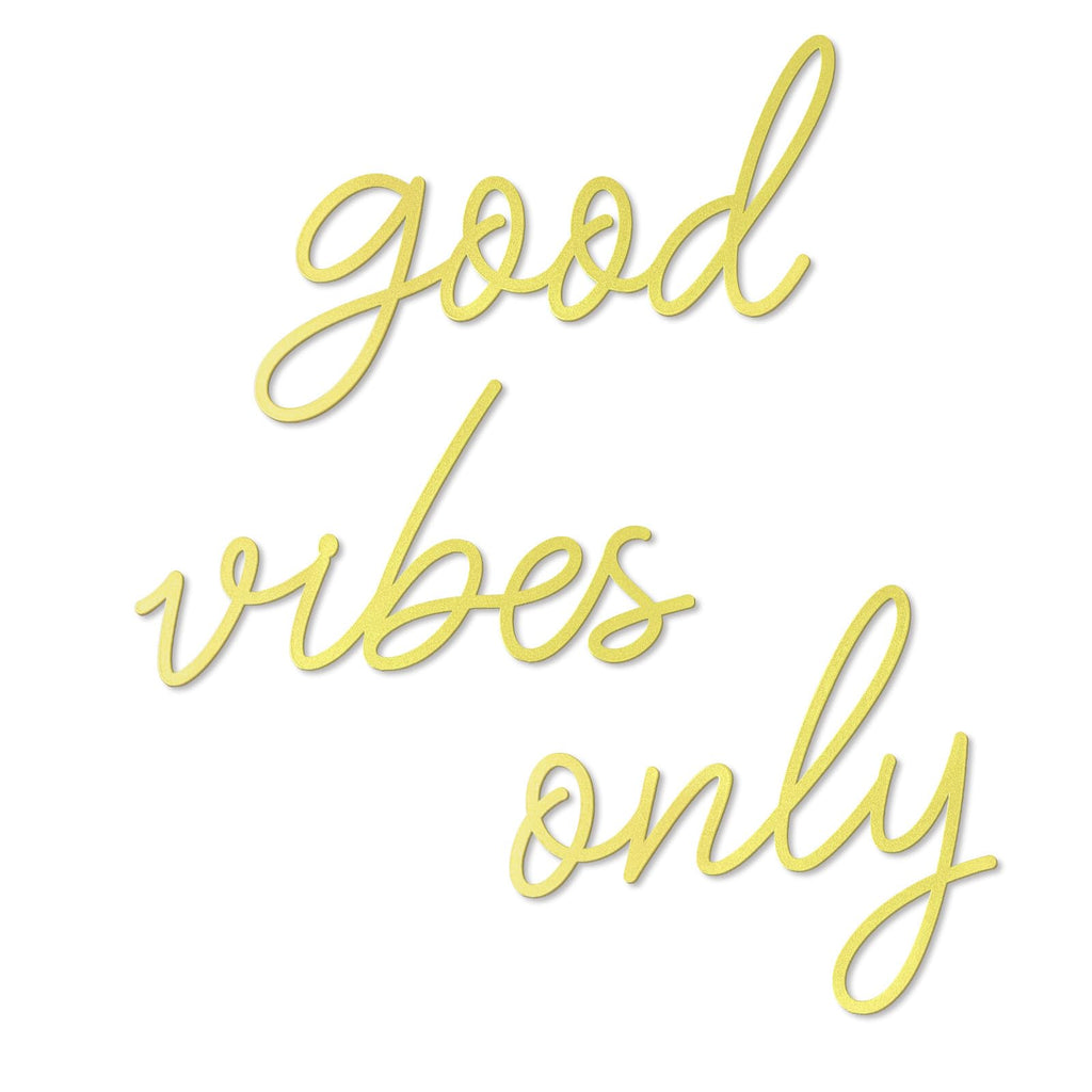 Hanwares Gold Letter Wall Decor Good Vibes Only Gold Office Decor Boho Home Decoration Metal Inspirational Wall Decoration Wire Art Decor for Office Wall Bedroom Home (Elegant)