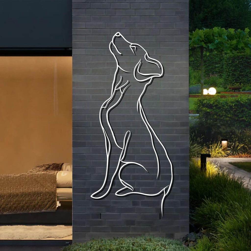 Dog Metal Wall Art - Hanwares Metal Dog Wall Decoration, Dog Art Wall Decor, Metal Animal Wall Art for Living Room,…