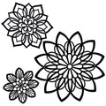 Hanwares 3 Pieces Metal Flowers Wall Decor, Black Wall Decors, Flower Art Wall Decor Farmhouse Wall Decoration Multiple Flowers Hanging Decor for Bathroom Living Room Garden Office (Black Elegant)