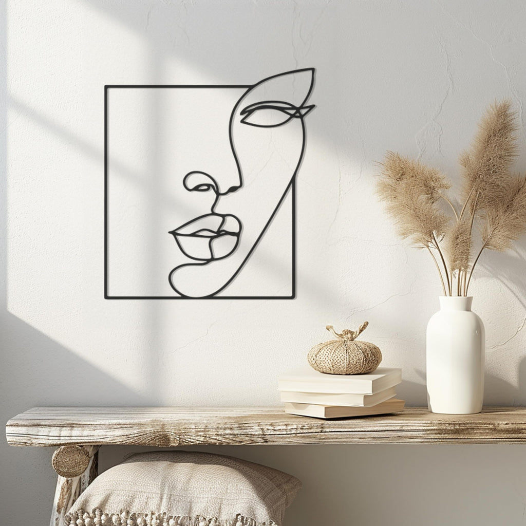 Abstract Face Metal Wall Art - Hanwares Abstract Face Decor Metal Wall Art - Easy to Install Hanging Outline Face Art,…